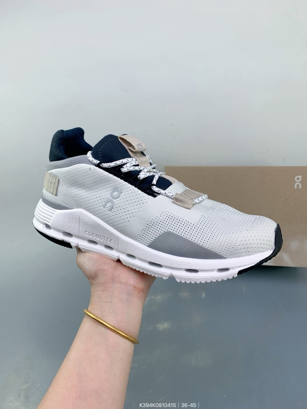 New ON Running Cloud Cloudnova White Sand Womens Casual Fashion Sneake